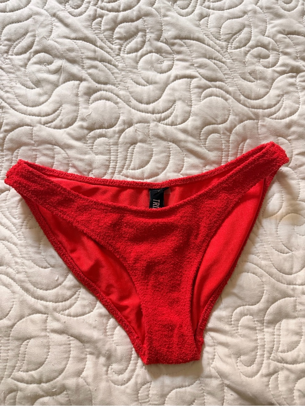 Triangl Red Terry Bikini Bottom Size XXS